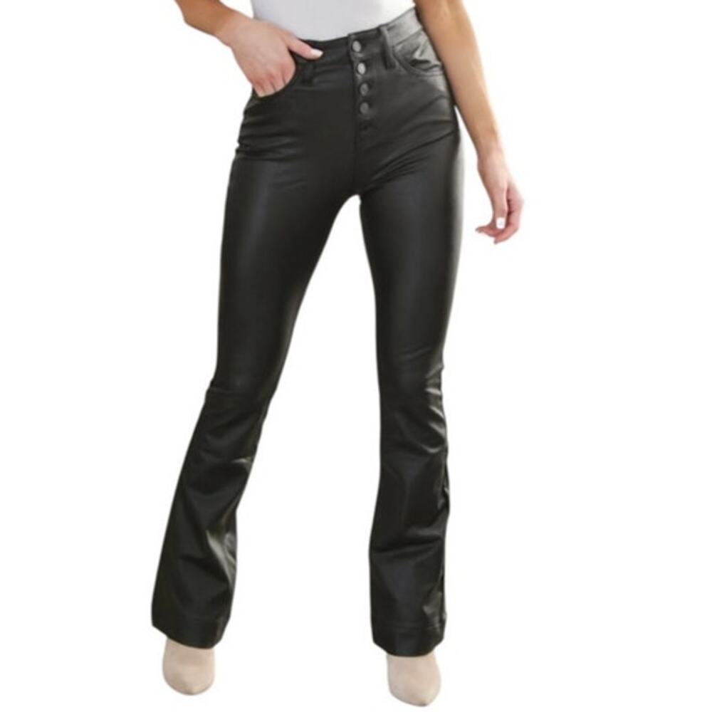 Kancan Flared Vegan Leather Pants Size 9 / 28  NEW